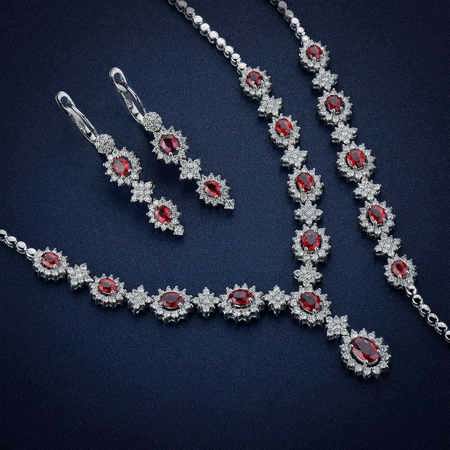 Rose Garden Ruby Jewelry Set
